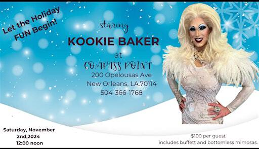 Kookie Baker Drag Show with Boozy Lunch | Compass Point Events