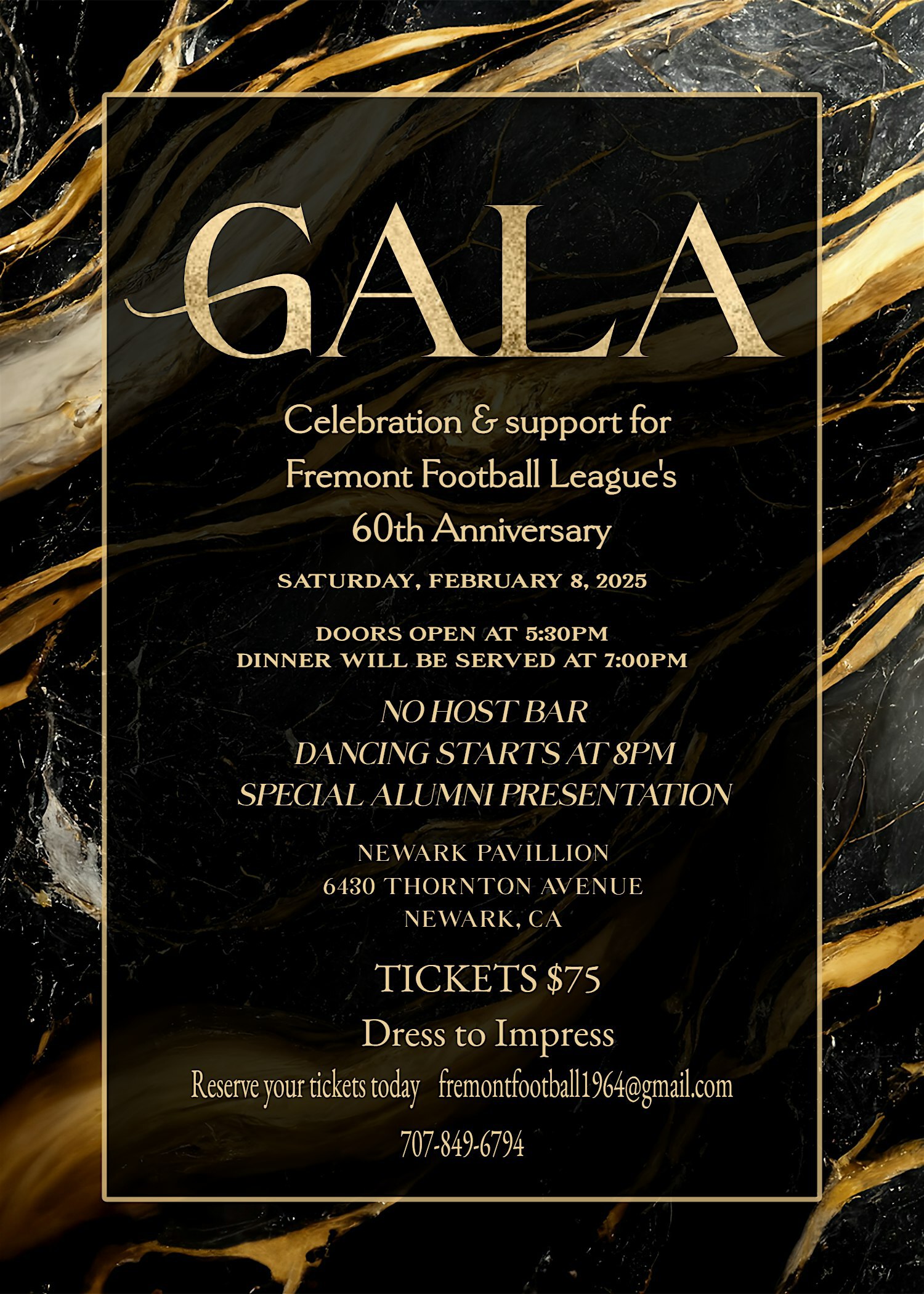 Fremont Football League's 60th Anniversary Gala | Newark Pavilion