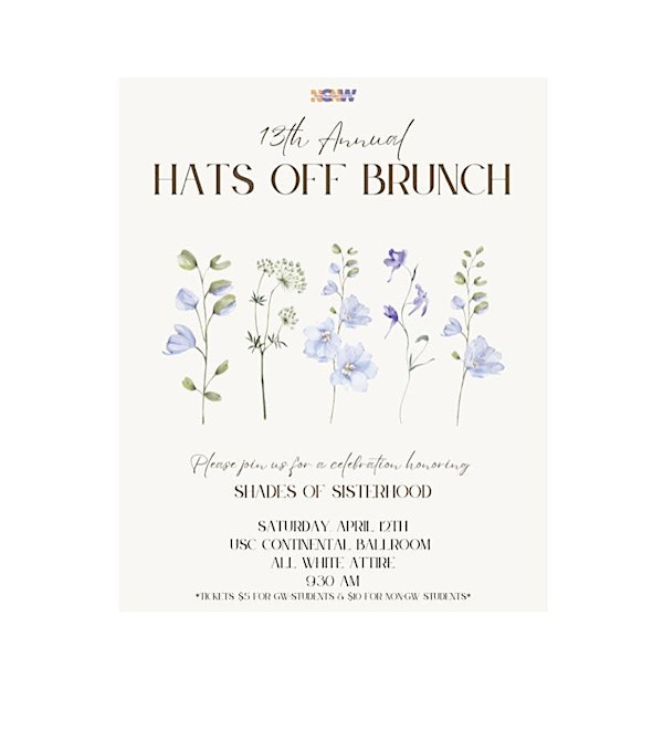 NCNW 13th Annual Hats Off Brunch: Shades of Sisterhood | University Student Center: 3rd Floor Continental Ballroom