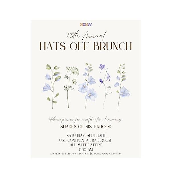 NCNW 13th Annual Hats Off Brunch: Shades of Sisterhood | University Student Center: 3rd Floor Continental Ballroom