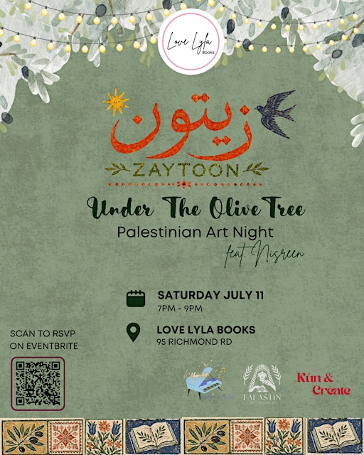 Zaytoon - A Palestinian Art Night feat. Nisreen | Love Lyla Books