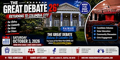 THE GREAT DEBATE 26' | Rainier Arts Center