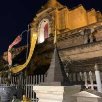 spectacular Wat Chedi Luang at Night.