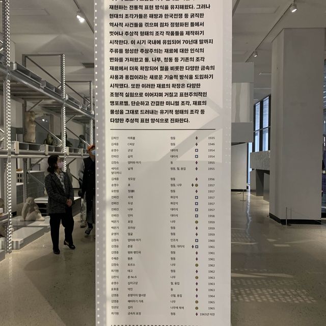 국립현대미술관 청주관 1층 개방 수장고에서 다양한 조형 작품을