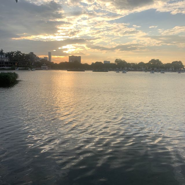 The sunset at the Hanoi West Lake