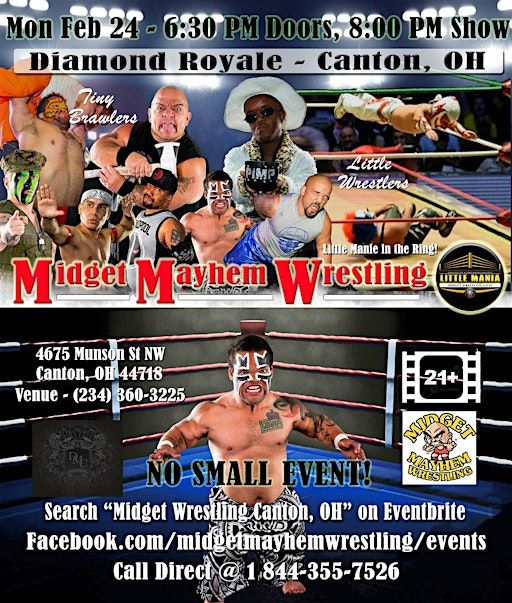 Midget Mayhem Wrestling Rips Through the Ring! Canton OH 21+ | Diamond Royale