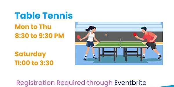 Table Tennis (Community Program Pass)https://monctoncares.market/ | 607 St George Blvd suit b 04