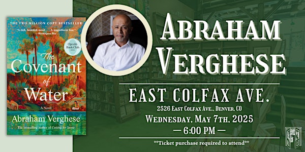 Abraham Verghese Live at Tattered Cover Colfax | Tattered Cover Colfax