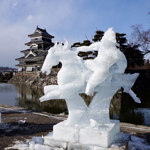 【長野】松本城の冬のイベント☃️氷彫フェスティバル