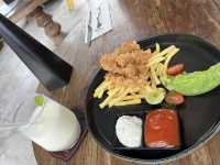 Cafe with stunning view of Mount Batur