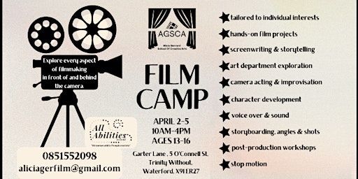 Film Camp, Easter Break, 13-16 year olds | X91 ER27