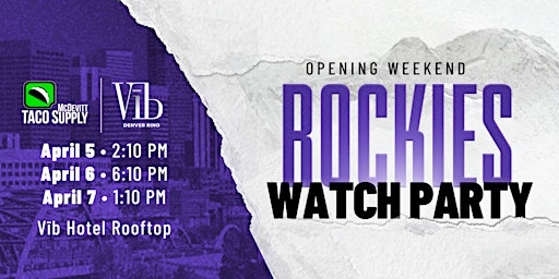 Colorado Rockies Opening Season Watch Party | Vīb Hotel By Best Western Denver Rino
