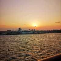 Sunset at shanghai Wusongkou Port