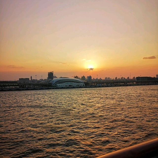 Sunset at shanghai Wusongkou Port