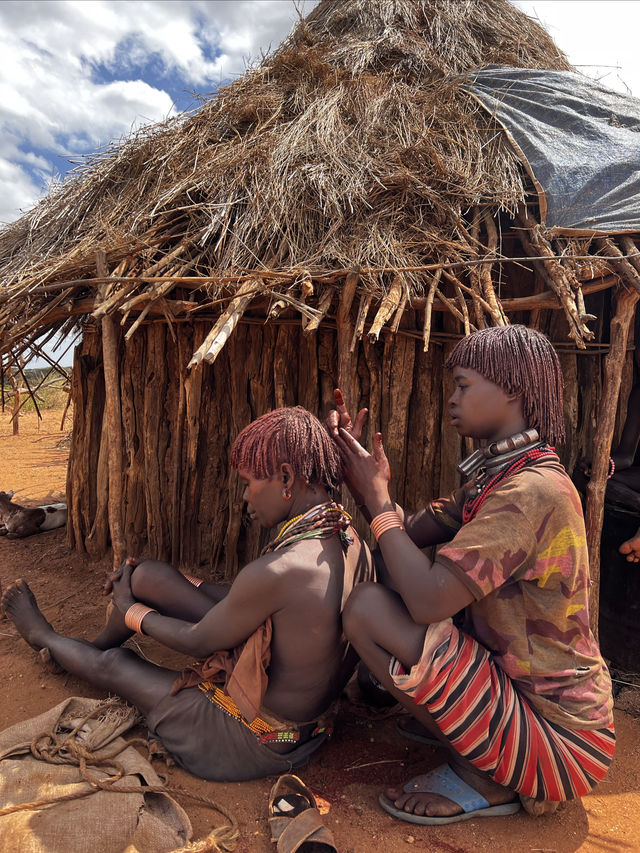 The last primitive tribes in Ethiopia: Hamer and Mursi.