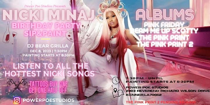 NICKI MINAJ BIRTHDAY SIP & PAINT PARTY | Power Poe Studios