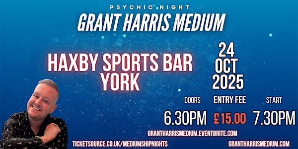 Psychic Night at Haxby Sports Bar, York with Grant Harris Medium | Haxby Sports Bar