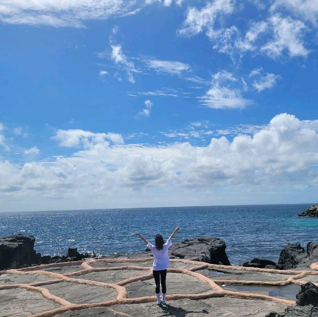 제주 애월 구엄포구 아담한 돌염전 💙