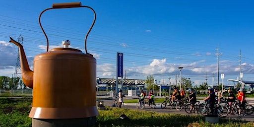 ArtRide: Blue Rapid Transit Line | Rooster Town Kettle by Ian August (City of Winnipeg Public Art Collection)