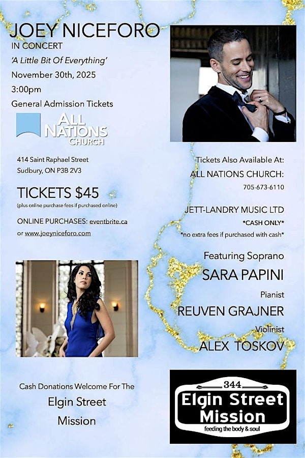 Joey Niceforo in Concert:  'A Little Bit Of Everything' | All Nations Church