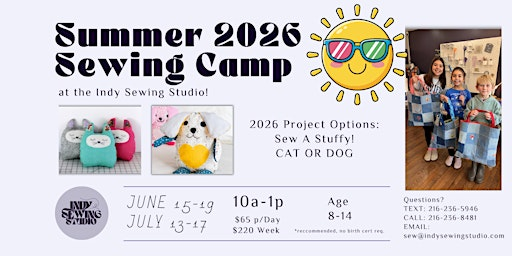 Summer 2026 Sewing Camp (JUNE) | Indy Sewing Studio
