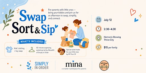 Swap, Sort & Sip - a fun afternoon with your kids! | Harmonic Brewing Thrive City