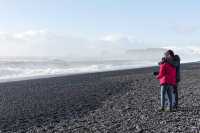 Iceland's black sand beach like an alien planet.