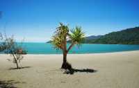 Clear water and fine sand at Sanyi Beach.