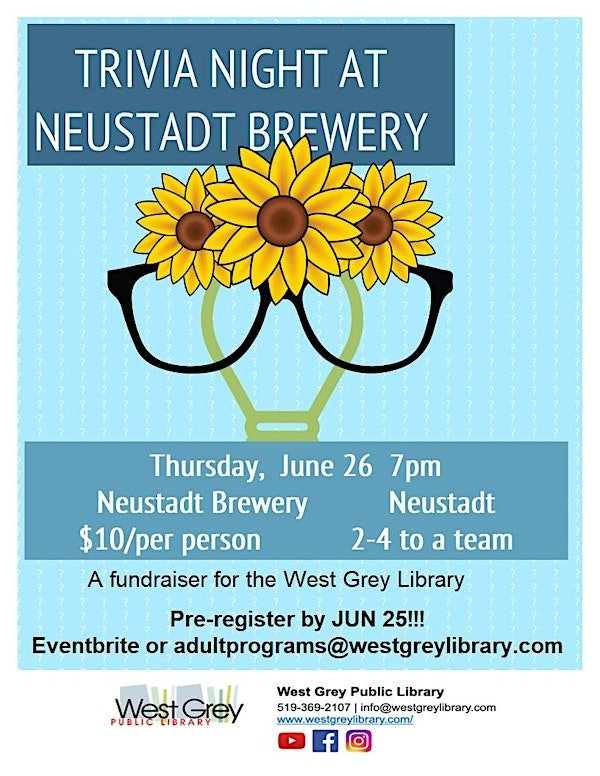 Trivia Night at the Neustadt Brewery in Neustadt | Neustadt Springs Brewery