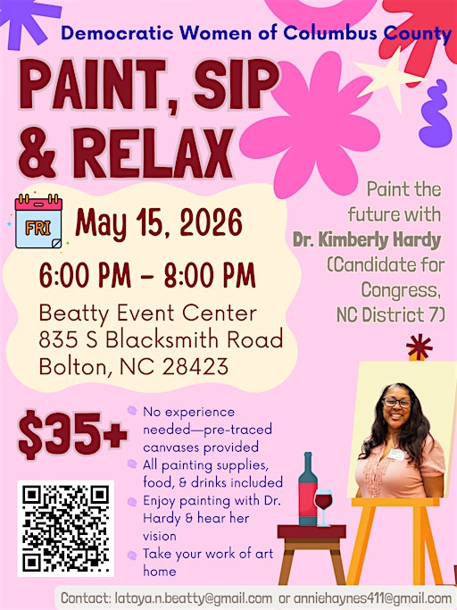 Paint, Sip and Relax with Candidate Dr. Kimberly Hardy | 835 Blacksmith Rd