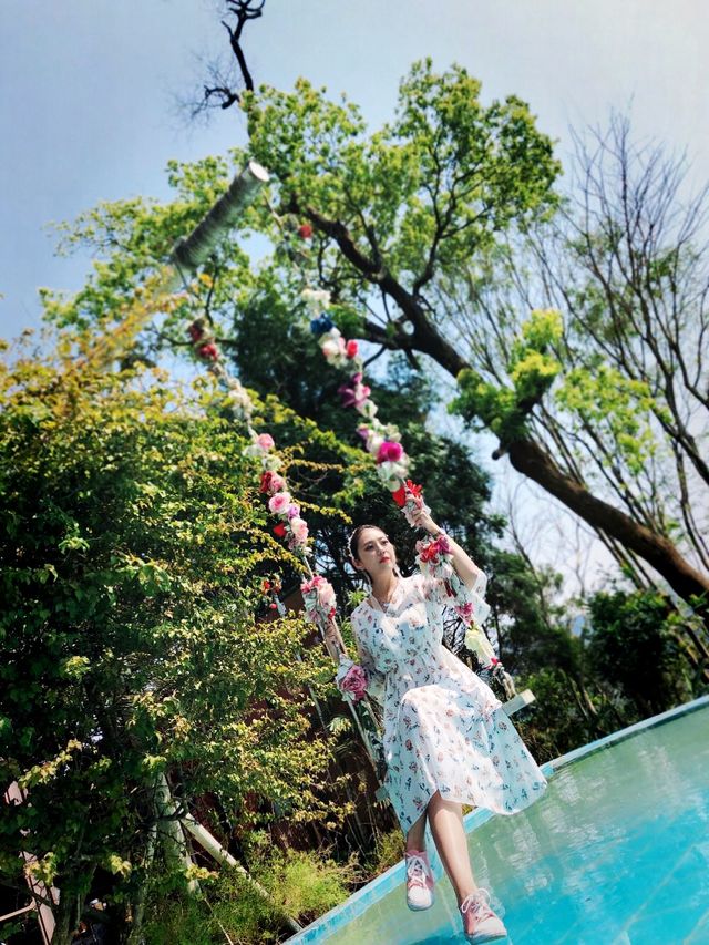 只要天氣好怎麼拍都好看的莫內秘密花園～水上鞦韆