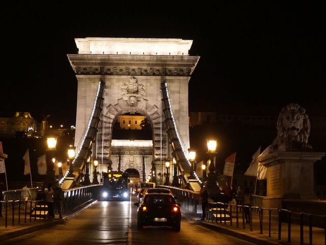 Budapest Chain Bridge Night View