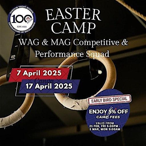 WAG & MAG Comp & Performance Squad Gymnastics Easter Camp (Early Bird!) | Tanglin Trust School, 95 Portsdown Road, Singapore, 139299