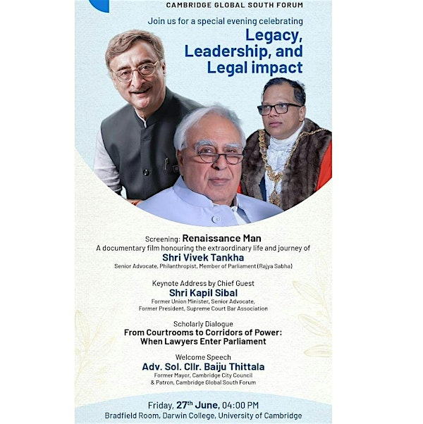 Discussion: "From Courtrooms to Corridors of Power – Lawyers in Parliament" | Darwin College