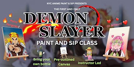 NYC Anime Themed Paint & Sip BYOB | Creatively Wild Art Studio