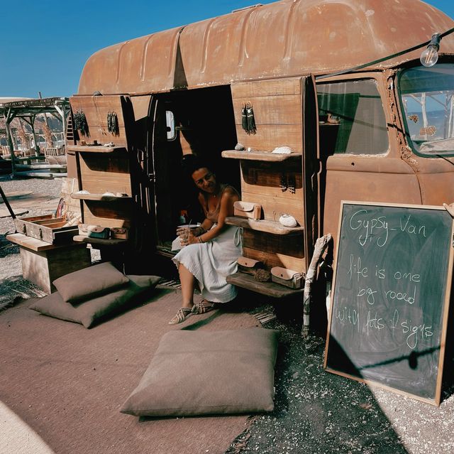 This beach club on Santorini is a vibe…