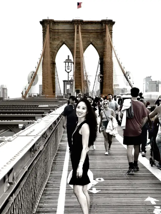 Beautiful Brooklyn bridge on the East River