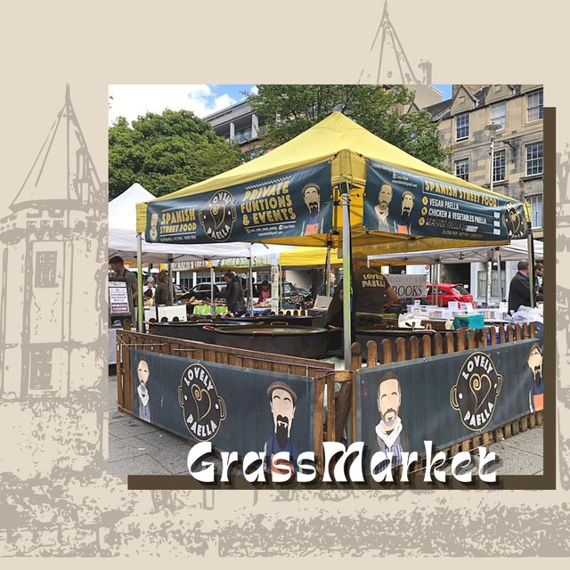 在古老廣場GrassMarket近距離看愛丁堡城堡
