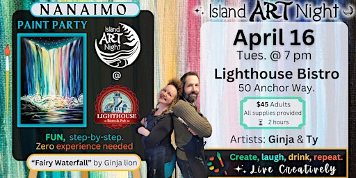 ART Night is painting "Fairy Waterfall's" at the Lighthouse Bistro & Pub! | Lighthouse Bistro & Pub