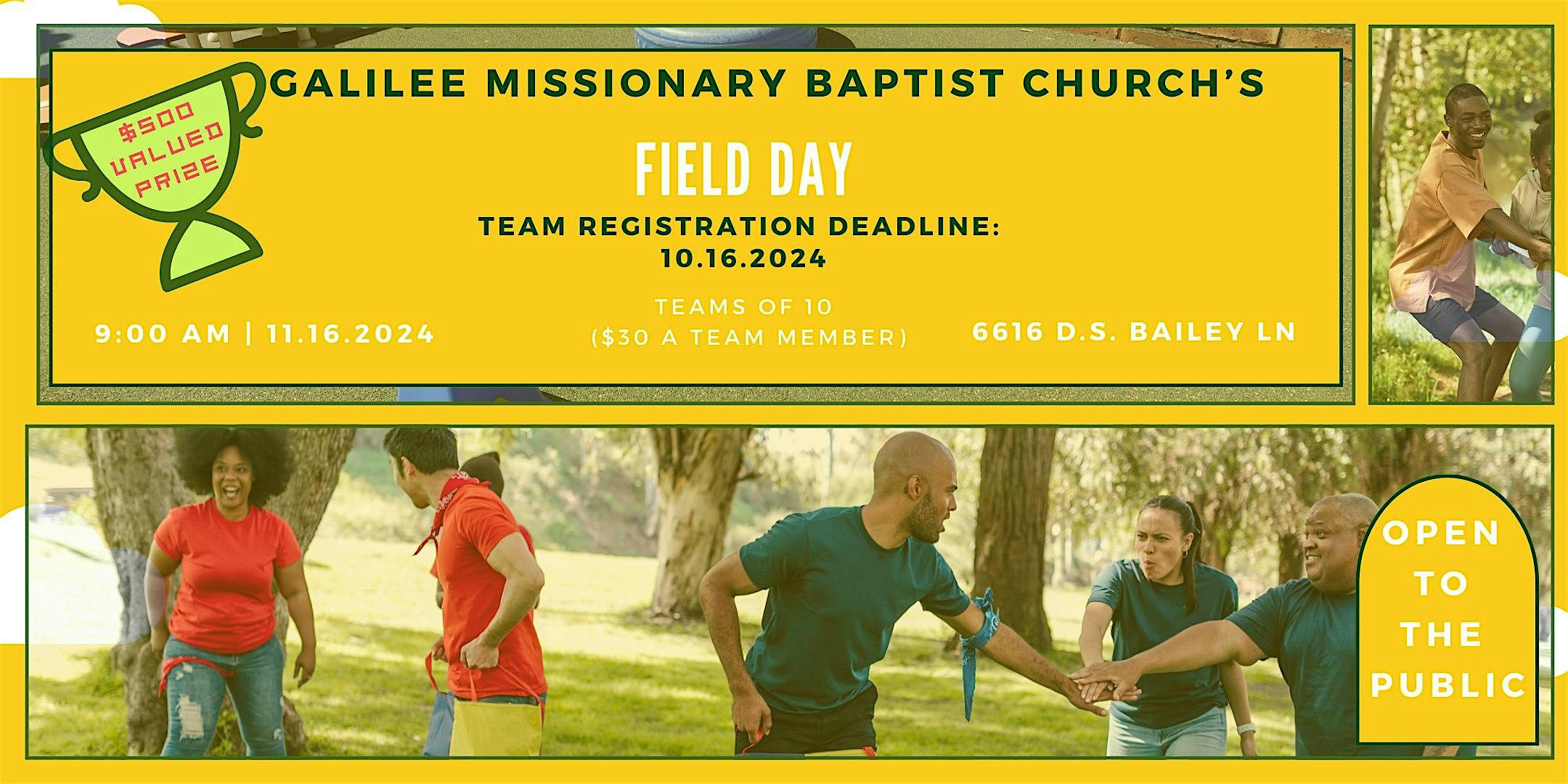 Field Day - Compete for $500 Valued Prize(s)! | 6616 D S Bailey Ln