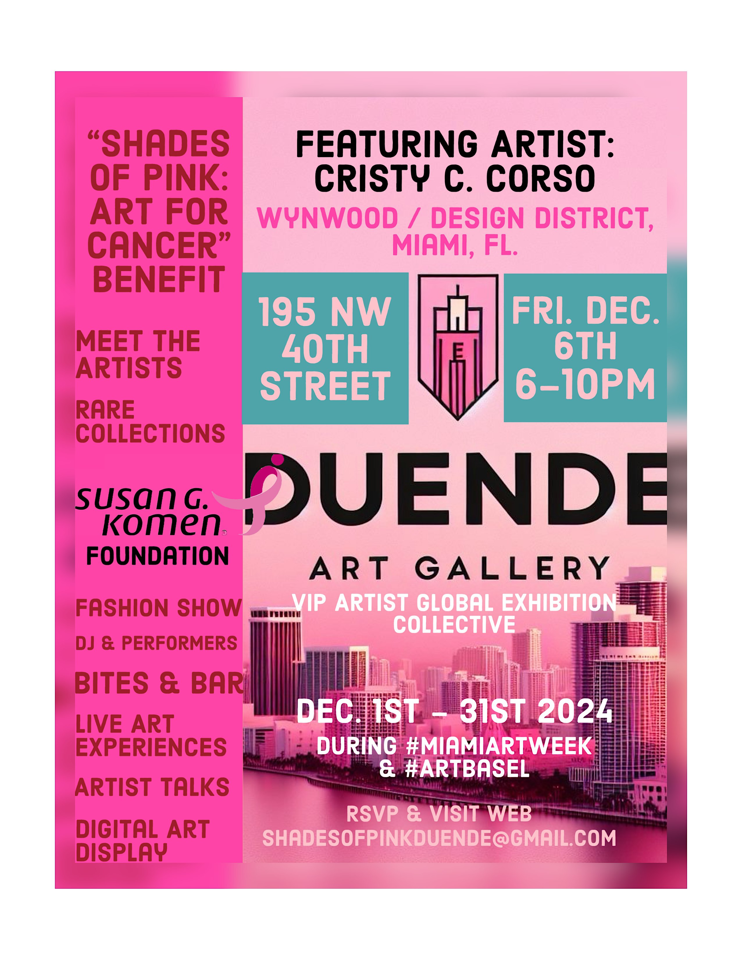 VIP Private Viewing Artist Cristy Corso “Surviving Wildest Dreams” | Duende Gallery, Design District / Wynwood