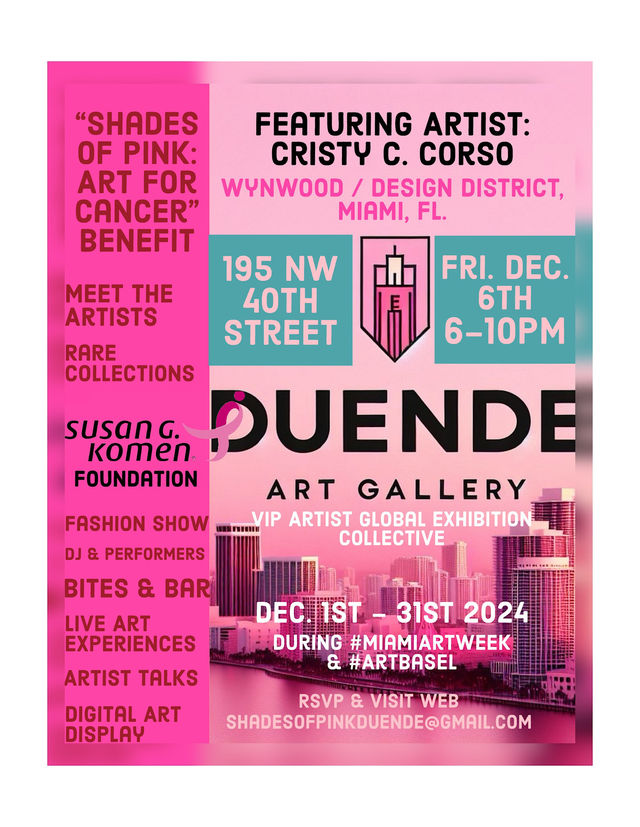 VIP Private Viewing Artist Cristy Corso “Surviving Wildest Dreams” | Duende Gallery, Design District / Wynwood