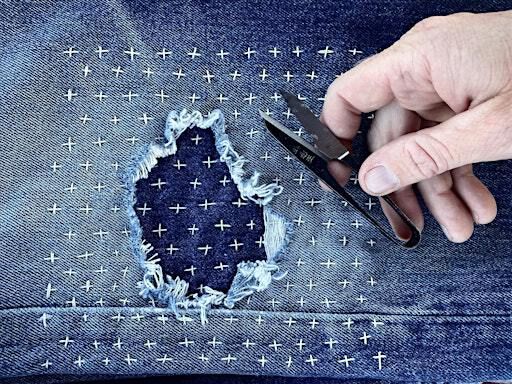 Sashiko Mending With Cirrus | East Bay Depot for Creative Reuse