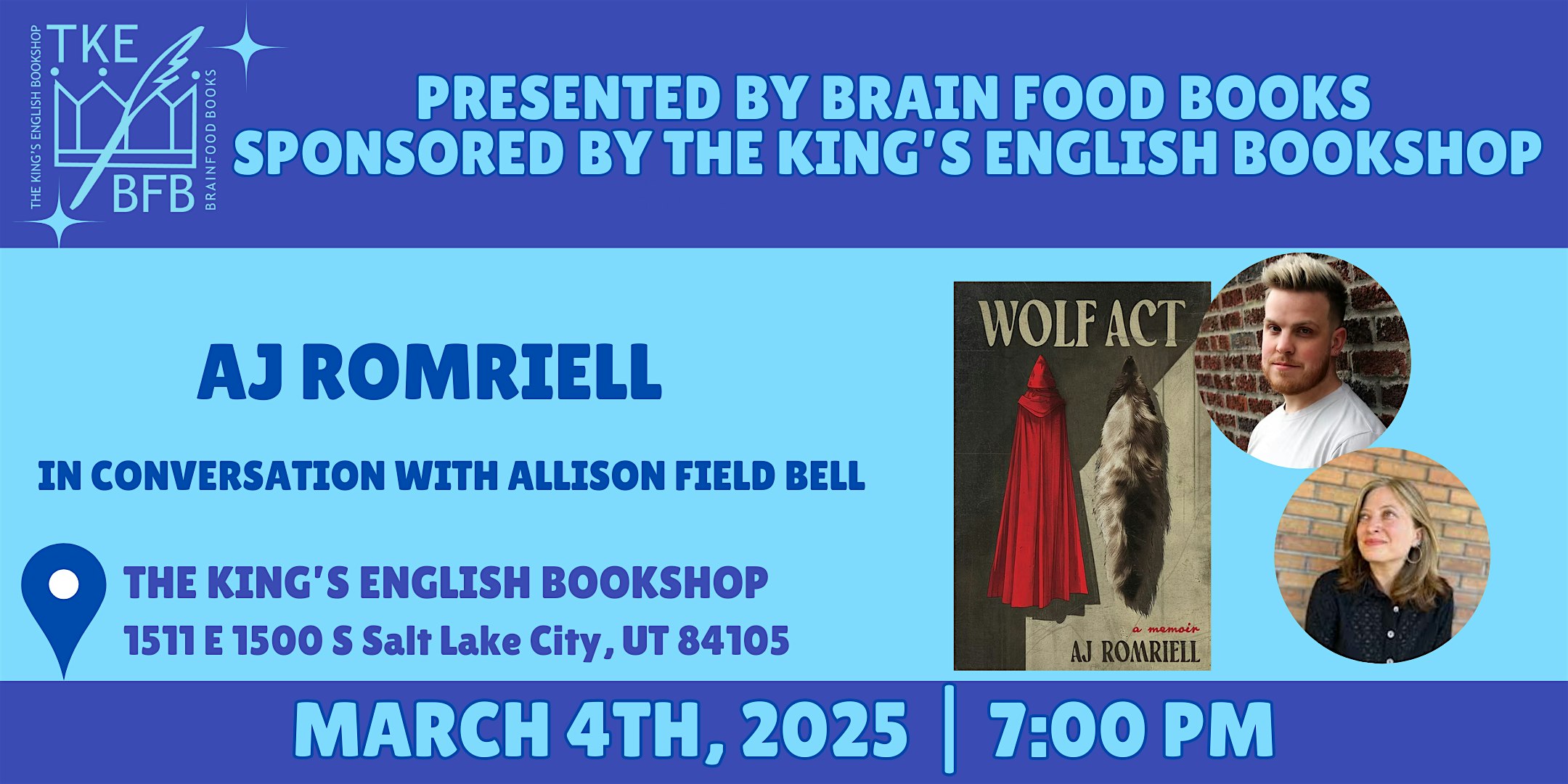 AJ Romriell | Wolf Act | The King's English Bookshop