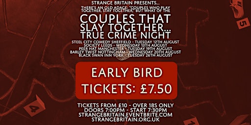 Manchester: Couples Who Slay Together True Crime Night at The Peer Hat | The Peer Hat