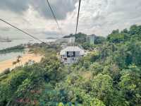 Taking the cable car on the Sentosa Line