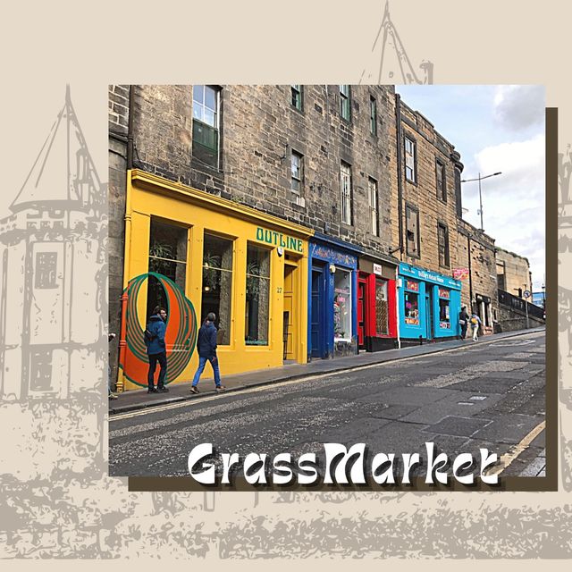 在古老廣場GrassMarket近距離看愛丁堡城堡