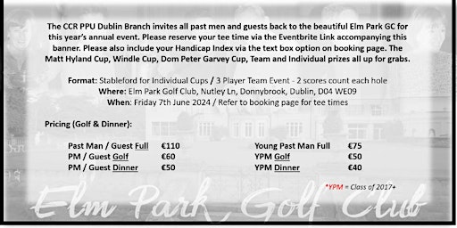 CCR PPU Dublin Branch Golf Day 2024 | Elm Park Golf & Sports Club