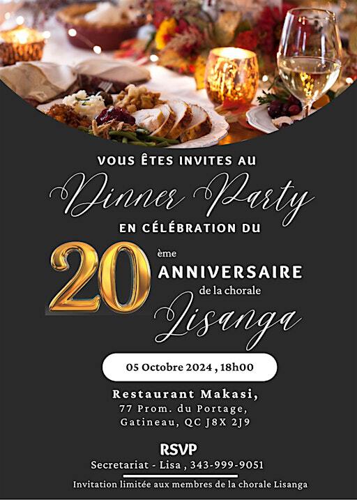 Dinner Party - 20 ans de la Chorale Lisanga (CCCBOG) | Restaurant Makasi