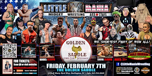 Darlington, SC - Little Mania Midget Wrestling @ Golden Saddle | Golden Saddle